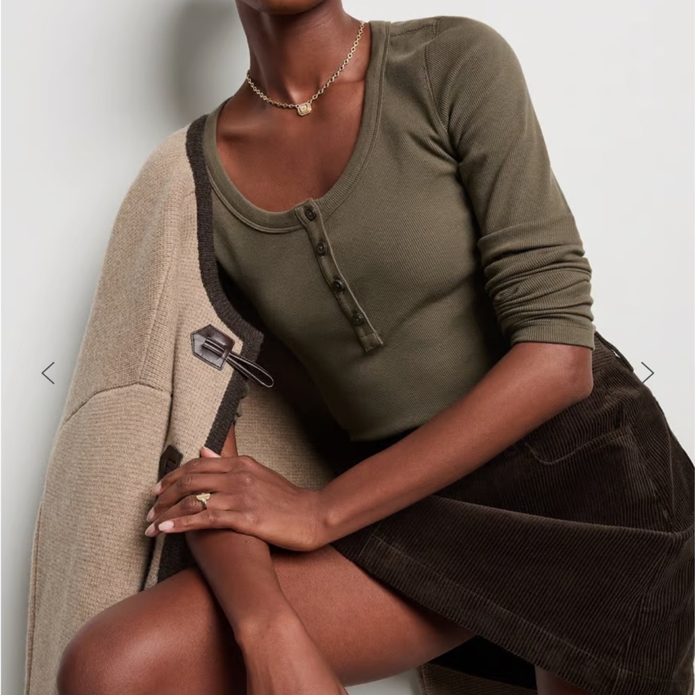 NWT Alex Mill Olive Green Button-Up Women's Top